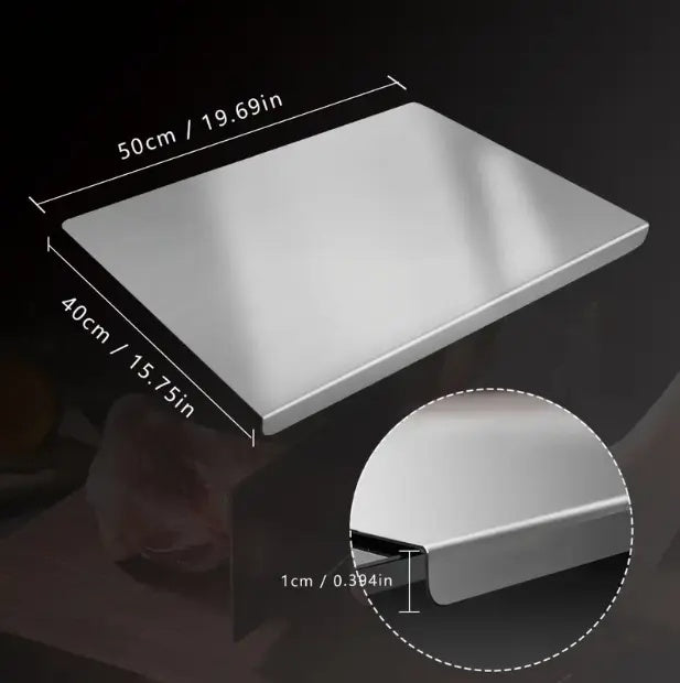 Stainless Steel Cutting Board, Non-Slip Kitchen Chopping Board, Heavy Duty Household Kitchen Gadget & Kitchen Accessory for Meal Prep