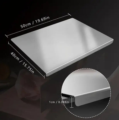 Stainless Steel Cutting Board, Non-Slip Kitchen Chopping Board, Heavy Duty Household Kitchen Gadget & Kitchen Accessory for Meal Prep