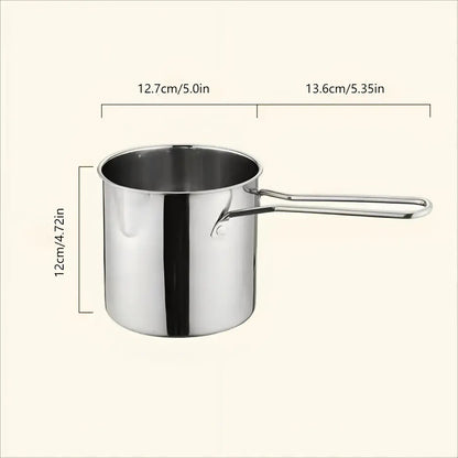 Mini Stainless Steel Deep Fryer Set, 5.12×4.72in Single Person Deep Frying Pot with Filter Basket & Food Clip, Rust Resistant Portable Cookware for Chips, Chicken Wings & Home Cooking