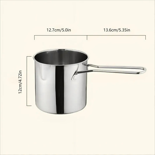 Mini Stainless Steel Deep Fryer Set, 5.12×4.72in Single Person Deep Frying Pot with Filter Basket & Food Clip, Rust Resistant Portable Cookware for Chips, Chicken Wings & Home Cooking