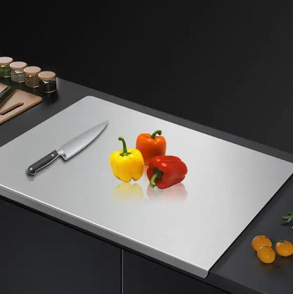 Stainless Steel Cutting Board, Non-Slip Kitchen Chopping Board, Heavy Duty Household Kitchen Gadget & Kitchen Accessory for Meal Prep